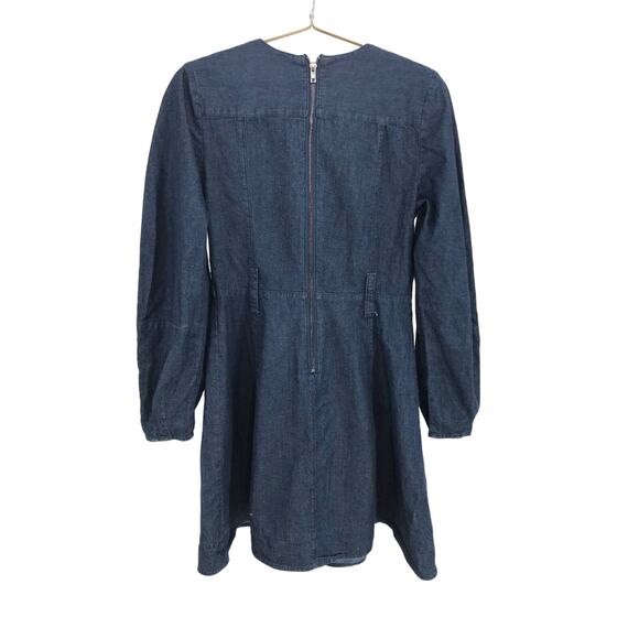 Free People Dark Wash Puff Sleeve A-Line Denim Dress Size XS - Picture 5 of 7